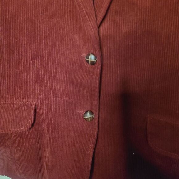Corduroy Blazer Jacket Burgundy vintage - Picture 6 of 8